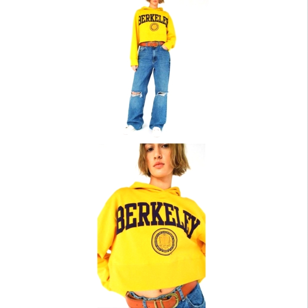 Zara / Berkeley university crop logo hooded sweatshirt..... - Picture 4 of 4